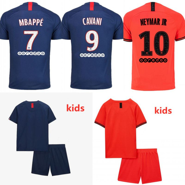 Best Quality Maillots de foot 19 20 MBAPPE soccer jerseys 2019 2020 Paris MARQUINHOS GANA shirt camisetas football kit men kids sets