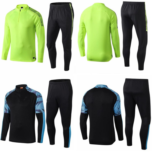 19 20 survetement football manchester jogging suits set long sleeve designer tracksuit green black city soccer training suit kits