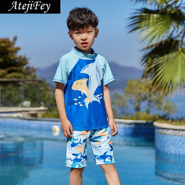 2019 Summer Boys Swimsuits Bathing Suit Two Pieces Separates Rash Guards Swimwear Baby Toddler Boy's Swimming Suit Children