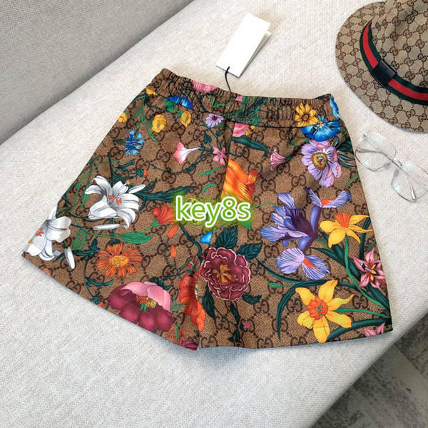 High end women girls shorts mini shorts whole body letter with Flower pattern ptinting Short Elastic waist womens Casual shorts