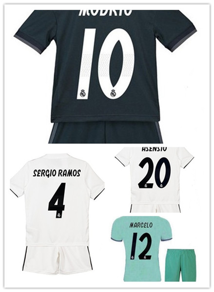 Kids kit HAZARD 2019 Real madrid soccer jerseys 19 20 home ASENSIO BENZEMA MODRIC RAMOS third green football shirt Boy Child Youth jersey