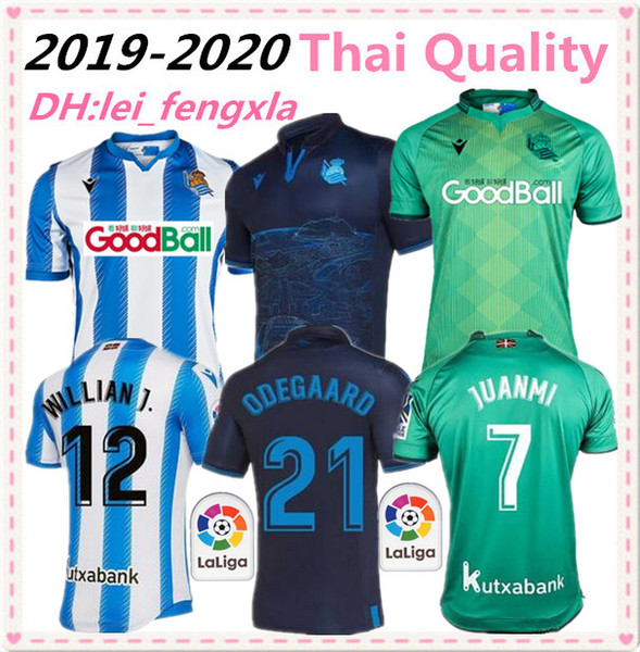 19 20 Real Sociedad Soccer Jersey 10 X.PRIETO 7 JUANMI 9 AGIRRETXE 11 CARLOS Custom Home 2019 2020 Royal Society Football Shirt Jerseys Boys