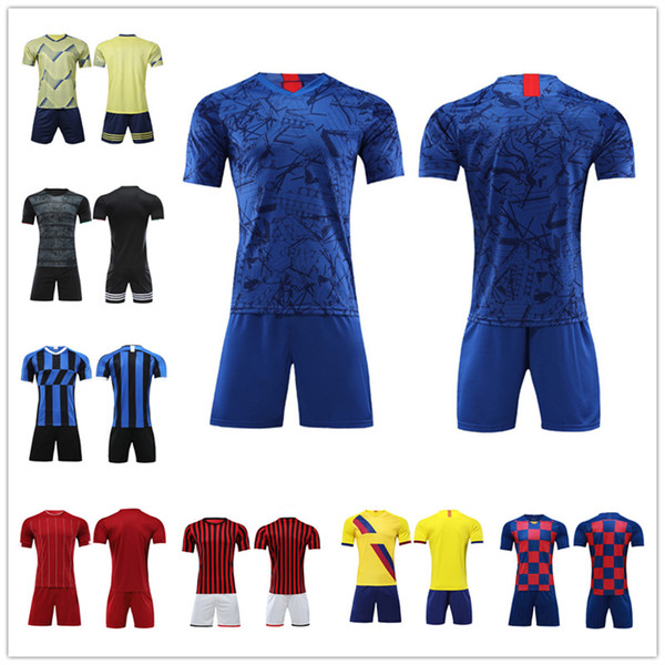 Summer Adult Soccer Tracksuit Football Training Suit Breathable Uniforms Round Neck V-lead National Team Soccer Jersey 24 Styles DHL