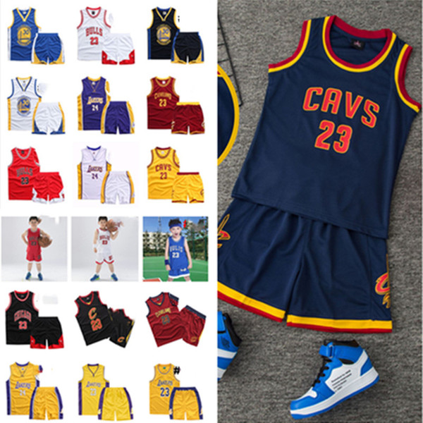 Summer Kids Basketball Shorts Set Team Name Number Letters Print Boys Girls Teens Sleeveless Tracksuit 2 Piece Clothing Sport Suits D22001