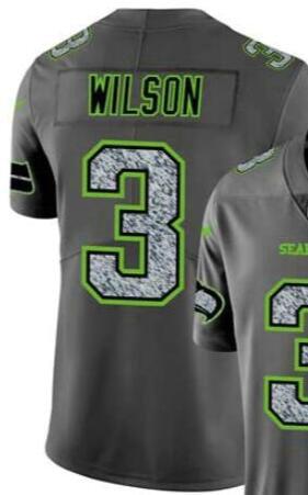 2020 Man Seattle 3 Jersey Shirt Embroidered stitched Vapor Limited Gray Fashion Static Limited American Football jersey