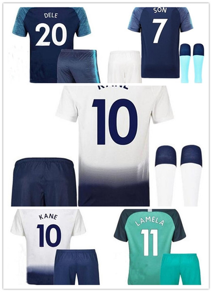 2018 2019 Top thailand quality KANE spurs Soccer Jersey LAMELA ERIKSEN DELE SON jersey 18 19 Football kit shirt KIDS KIT SET uniform