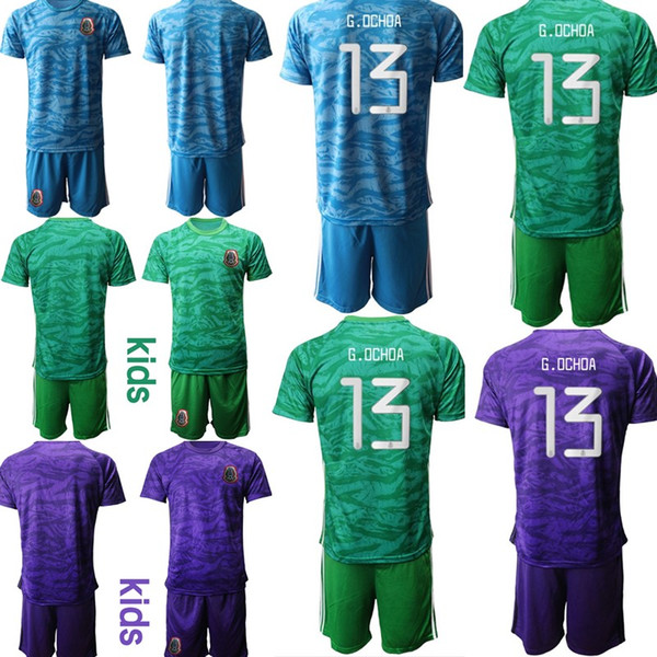 Custom 13 G.OCHOA Infant soccer Jerseys kids football kits Mexico goalkeeper camisa de futebol baby boy designer Children Youth clothes