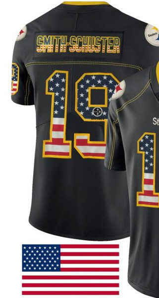 USA Flag Black Color Rush Limited Jersey Men's Man Pittsburgh 19 30 90 jersey Shirts All Teams American football jerseys 00