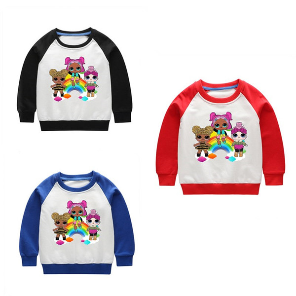 American style Cartoon Doll Girls Boy Hoodies Thicken Long Sleeve Sweatshirts Children Pullover Top Clothing Hoody sale zx03