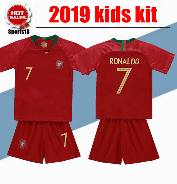 2019 Kids kit Portugal Soccer Jersey 7 RONALDO youth boy Child 9 EDER 10 J.MARIO 3 PEPE 8 J.MOUTINHO home away Jersey