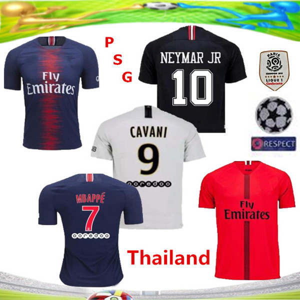 2018 2019 PSG maillots de foot MBAPPE soccer jersey CAVANI VERRATTI top thailand 18 19 paris football shirt KIMPEMBE Camiseta de futbol