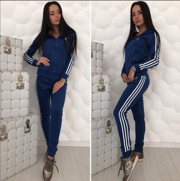 Sports suit two-piece female 2018 autumn and winter new Korean version of the large size women's long-sleeved sweater casual sportswear size