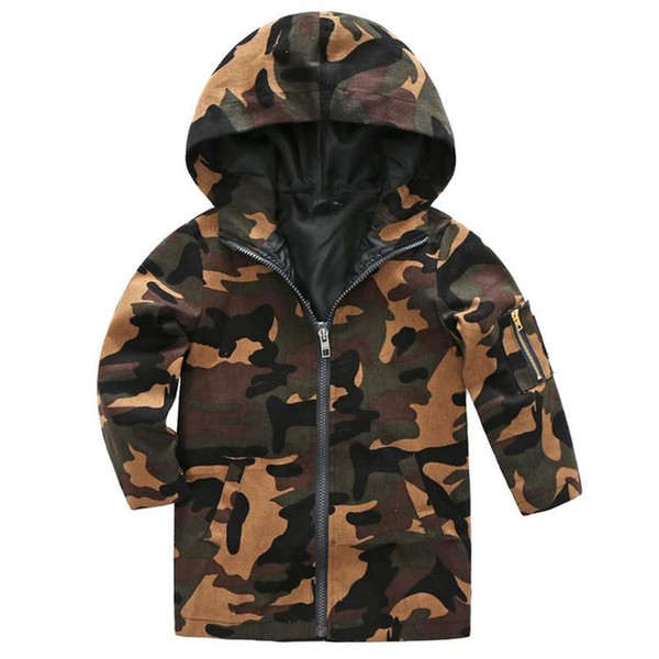 Children Windproof Camouflage Coat Fashion Girls Camo Hooded Jacket Coat Winter Autumn Boys Windbreaker Kids Outwear