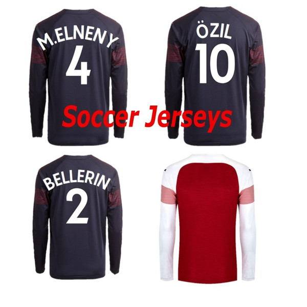 Soccer Jerseys Designer Clothes 18 19 Adlut Long Sleeve Shirts Bellerin Ozil Lacazette Football Team Uniform Jersey