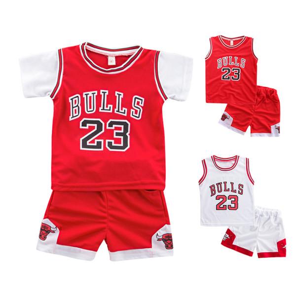 2-7 years boy and girl summer suit baby basketball football sleeveless vest shorts two-piece performance suit Breathable perspiration