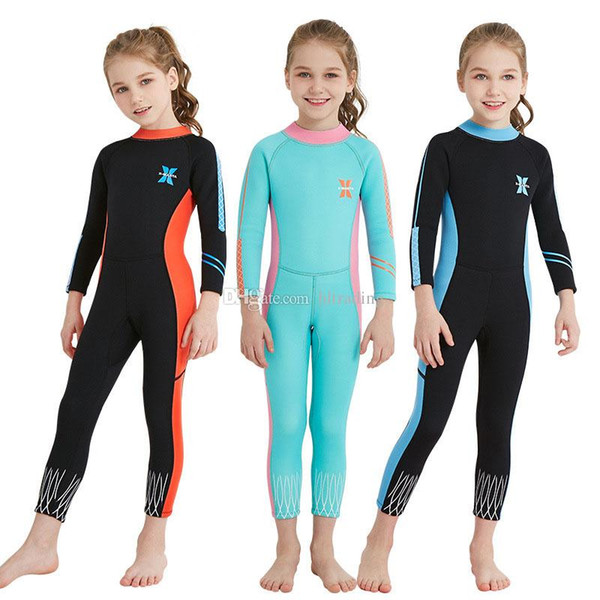 Winter Kids Jumpsuits Swimwears Diving Swimsuit 2.5mm Children boys Girls Surfing romper soft warm Comfortable baby Clothing 12 styles C5615