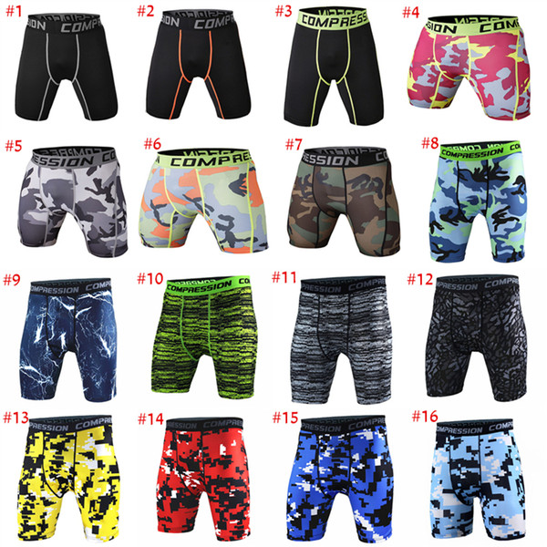 Men Boxers Camouflage Sports Tight Shorts Letter Printed Quick Drying Gym Short Pants For Mens Outdoor Running Clothing Hot B248