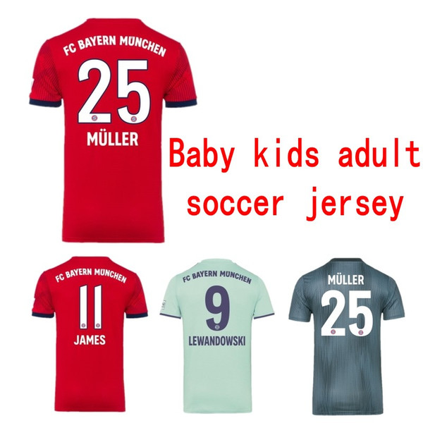 Kids designer clothes 18 19 Bayern Munich Soccer Jerseys baby Football jersey Boy girl adult Maillot De Foot JAMES ROBBEN RIBERY BOATENG