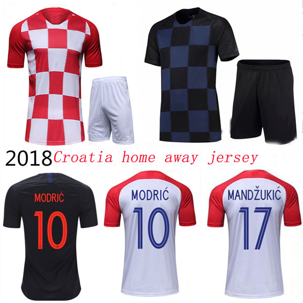 18 19 World Cup Soccer Jersey Home Away MODRIC PERISIC RAKITIC Red Blue Hrvatska Football Shirt Thai version top quality