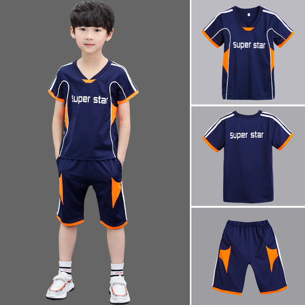 Children Costume Fitness Running Set Gym Sportswear Short T-Shirt Shorts Kids Tracksuit Sport Suit