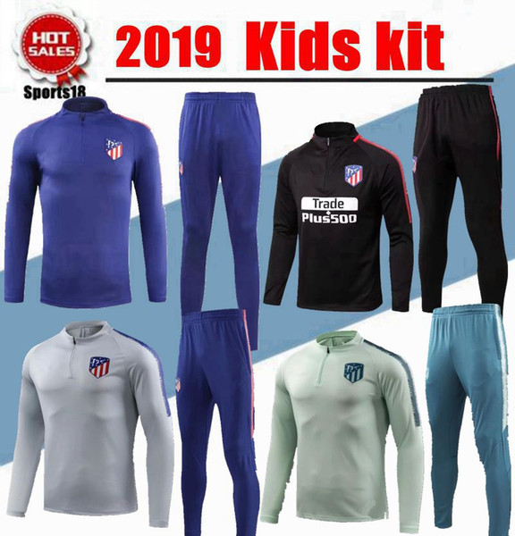 2019 Kids Atletico tracksuit survetement jacket set GRIEZMANN F.TORRES KOKE SAUL boy Child youth Football jacket sportswear set tracksuit