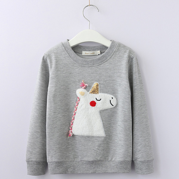 2018 Autumn Baby Girl Winter Clothes Cartoon Fashion Kids Shirt Sweatershirt Girls T-shirt Cotton Junior Clothes