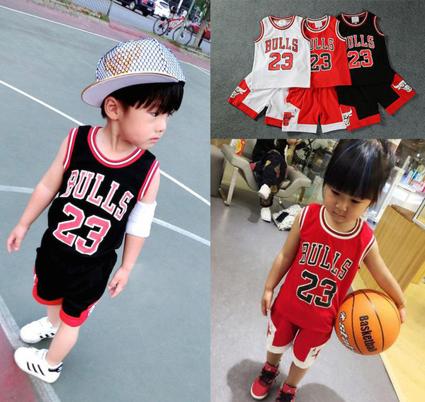 Kids Tracksuits Sports set Boys Girls Basketball athletic outdoor Tank+shorts Letter Number 23 Quick Dry Mesh Breathable Summer