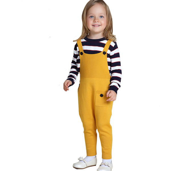 Campure 1-5Yrs Kids Pants Fashion Children Clothing New Baby Boys Girls Wool Overalls Cotton More Color Children Trousers