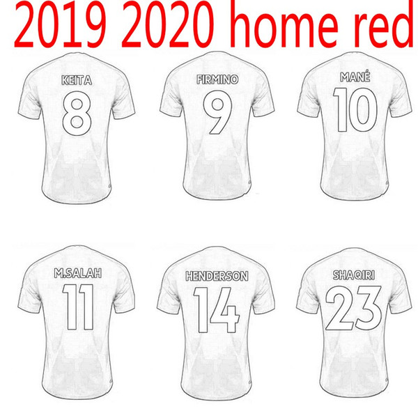 2019 2020 salah soccer Jerseys MANE FIRMINO KEITA MILNER M.SALAH HENDERSON soccer uniforms 19 20 home red football shirts