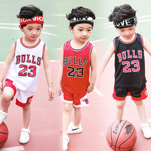 Summer Children's Wear 1-12 Years Old Mesh Boys Sports Suit Basketball Suit Two Sets