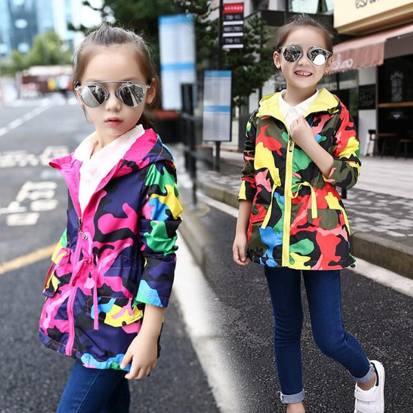 Best selling children's clothes 2019 spring and autumn new camouflage girls fashion zipper jacket