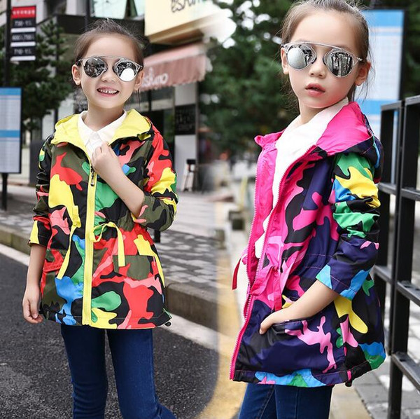 Best selling children's clothes 2019 spring and autumn new camouflage girls fashion zipper jacket