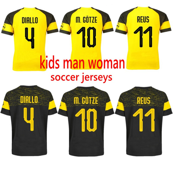 Bundesliga 18 19 Soccer Jerseys Kids Adult M.GOTZE NO.11 REUS Football Team Uniform Short Sleeved Jersey