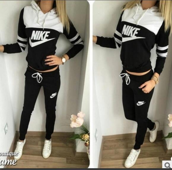 2018 spring and autumn new sports suit female two-piece fashion Korean casual sweater suit S-XL