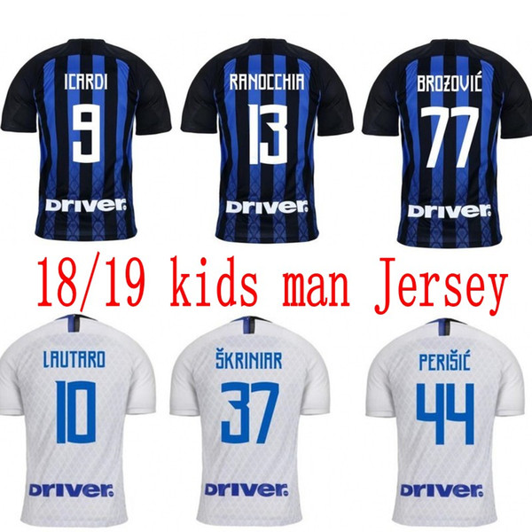 kids kit football jerseys ICARDI LAUTARO Martinez Inter Milan man soccer jersey PERISIC NAINGGOLAN POLITANO 18 19 champion league shirt