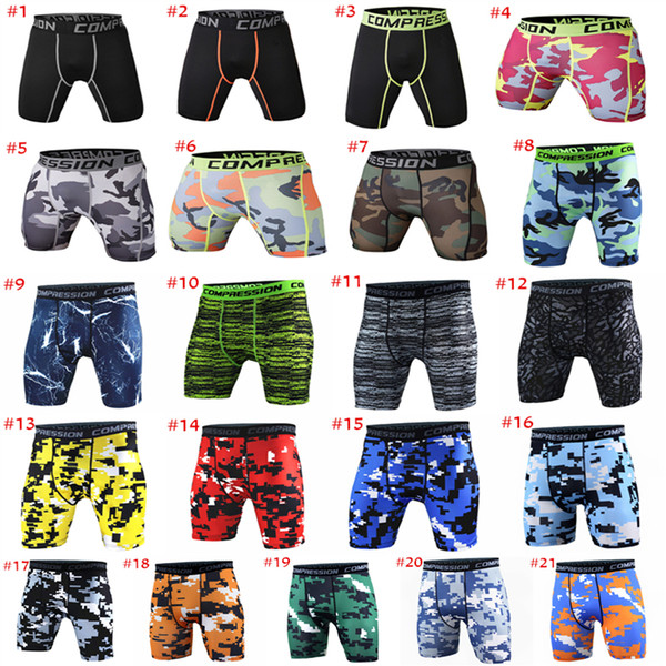 Men Boxers Camouflage Sports Tight Shorts Letters Printed Quick Drying Gym Short Pants For Mens Outdoor Running Clothing B248