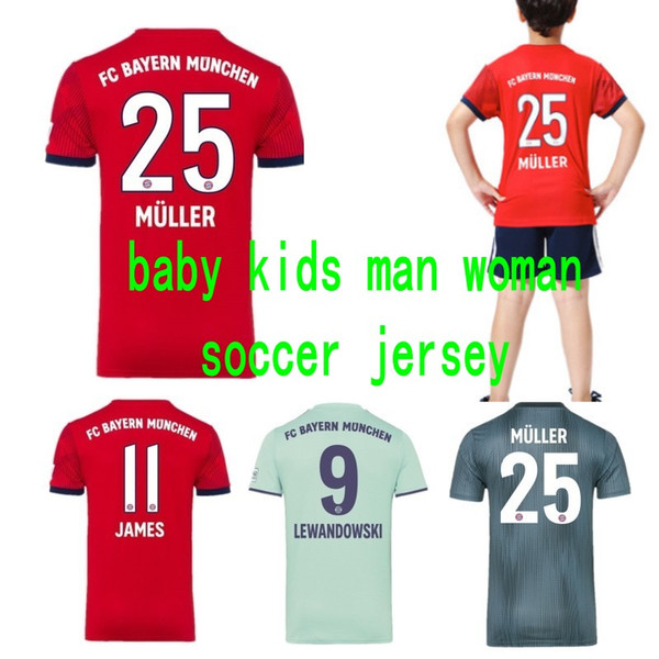 baby infant boy designer clothes 18 19 Bayern Munich Soccer Jerseys JAMES ROBBEN RIBERY football jersey boy girls adult Maillot De Foot