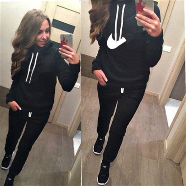 Women's Designer Tracksuit Brand Sportswear Letter Hoodie + Pants 2pcs Joggers Set 2019 Spring Long SLeeve Hooded Casual Sports Suits B2151