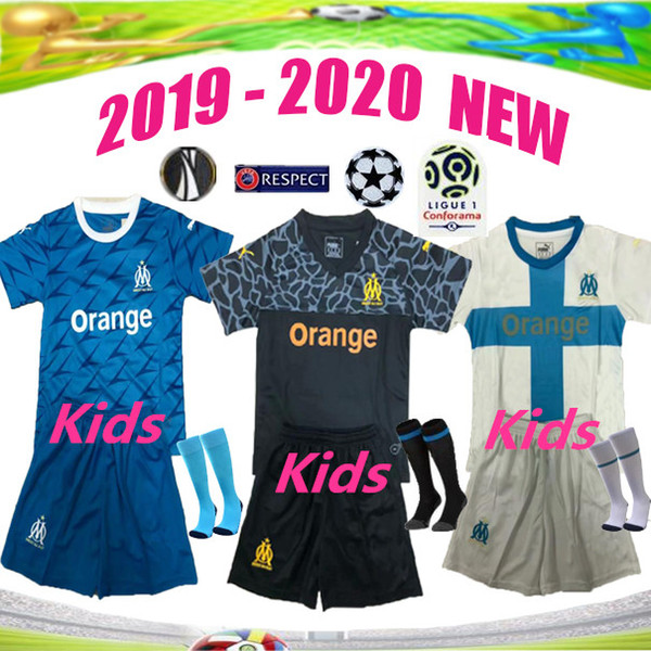 New Olympique de Marseille 2019 2020 enfant BALOTELLI Soccer jersey OM child Maillot de foot PAYET L.GUSTAVO THAUVIN boy uniform Kids kits