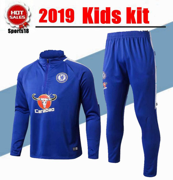 2019 kids HAZARD tracksuit soccer set Survetement KANTE DIEGO COSTA FABREGAS DAVID LUIZ child boy football jacket training suit