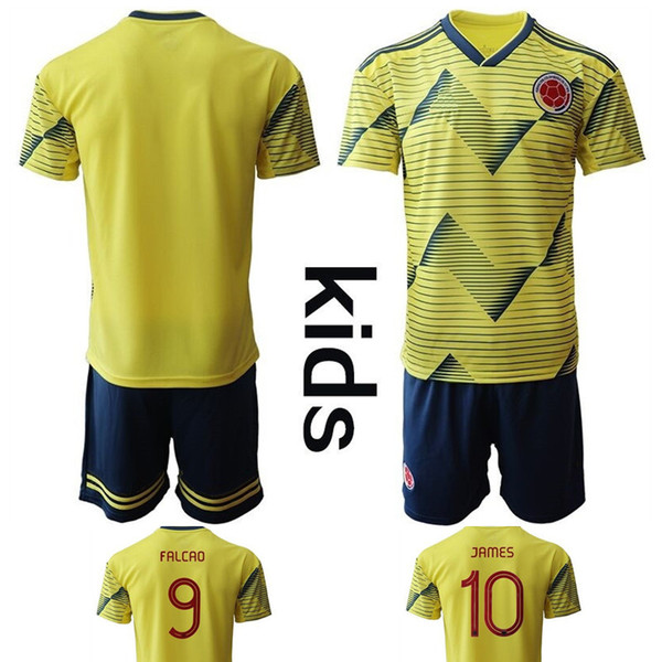 kids football kits 2019 Short Sleeve 10 James 9 Falcao Children soccer Jerseys 19 camisa de futebol baby infant boy designer Sports clothes