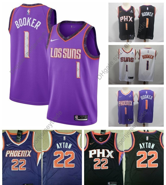 2019 Earned Mens #1 Phoenix Deandre Ayton Devin Booker Suns Edition Basketball Jerseys City Deandre Edition Top Quality Stitched S-XXXL