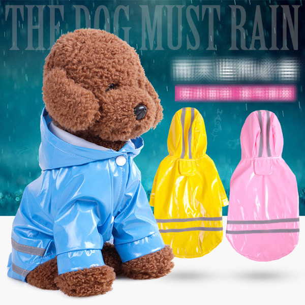 Waterproof Clothe 5 Color Hooded Pet Kid's Poncho Puppy Rain Jacket PU Reflection Raincoats For Small Dogs Chihuahua Yorkie Dog Rain Coat B