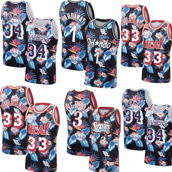 Shaquille 33 Alonzo Mourning Penny 1 Hardaway O'Neal 100% Stitched jerseys