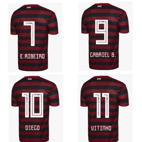 2019 flamengo football jersey GUERRERO DIEGO VINICIUS MANCUELLO soccer jersey home football shirts maillot de foot red soccer tops