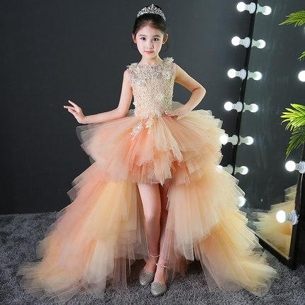 New children's dress pompous skirt girl's performance temperament show host wedding flower girl's dress model high grade evening dress girl'