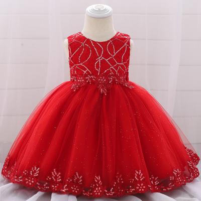 baby girls Christening dresses infant Cotton kids toddler newborn princess clothes Baby skirt baby sequin wedding birthday clothing toddler