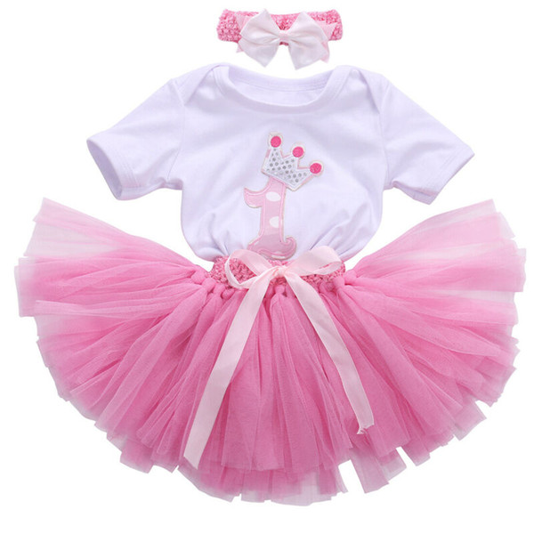 2020 New Kids Baby Girl 1st First Birthday Boho Dress One Year Clothing Set Tutu Cake Outfits