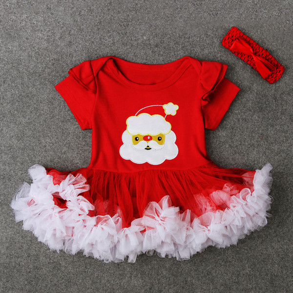 Newborn Baby Girl Cute Dress Christmas Multi-style Polka Dots Ruffle 0-18M Baby Dress Headband Party Outfit Costume Xmas Clothes