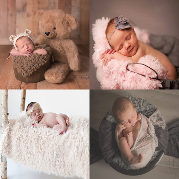 Newborn Photography Props Blanket Faux Fur Photograph Prop Blanket Photo Backdrop Accessories